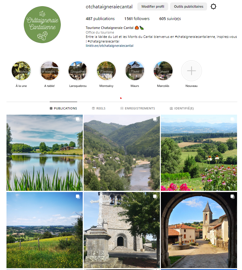 Compte Instagram de l'Office de Tourisme de la Châtaigneraie Cantalienne !